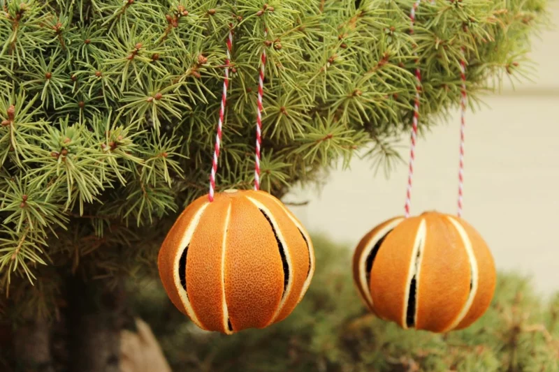 adventsbasteln mit kindern weihnachtskarten orange