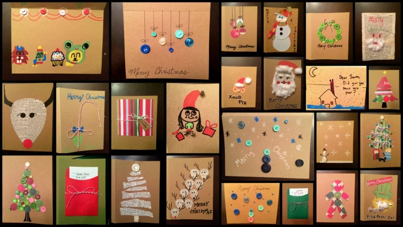 adventsbasteln mit kindern weihnachtskarten