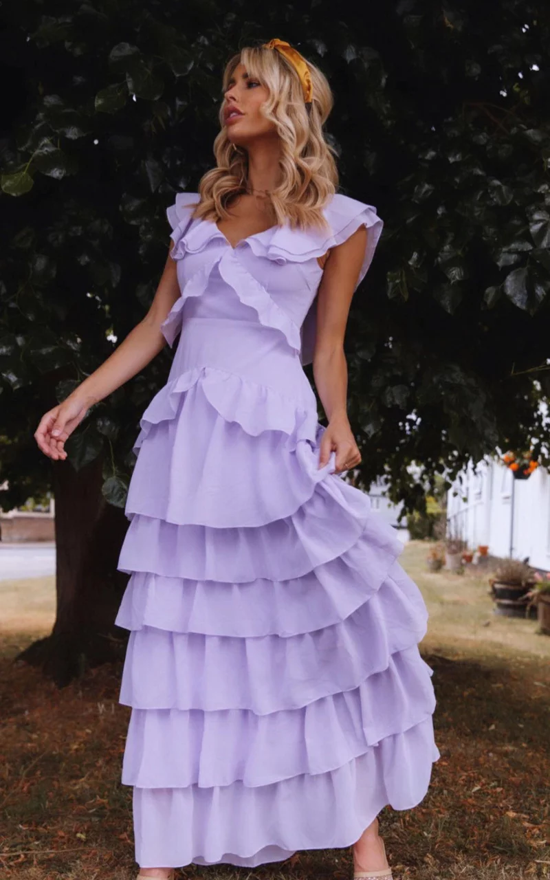 elegantes kleid brautjungfer digital lavender