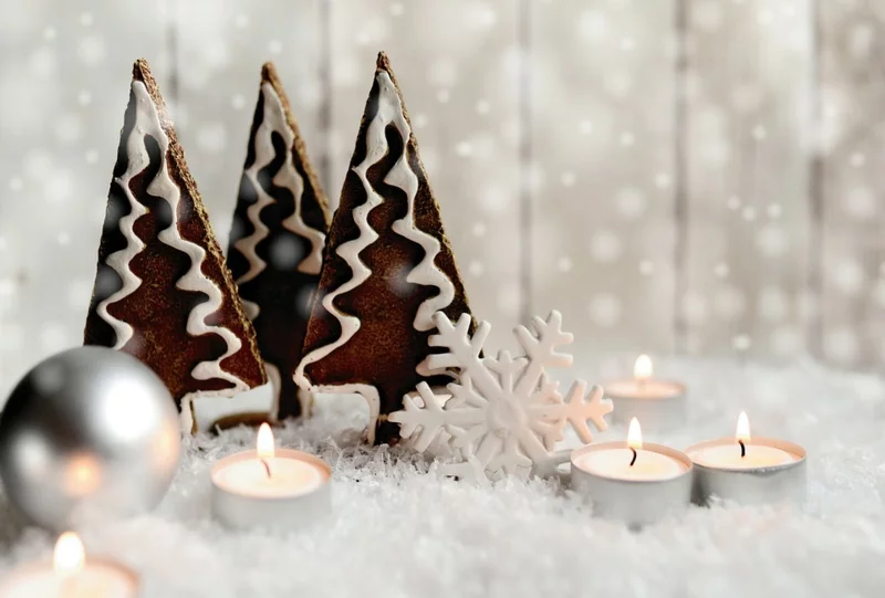 wohnzimmer weihnachtlich dekorieren teelichter dekoideen