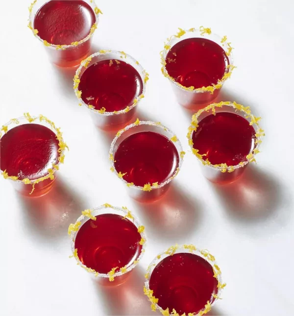 Festliche Cocktails Shots mit Campari Preiselbeerensaft einfach zuzubereiten