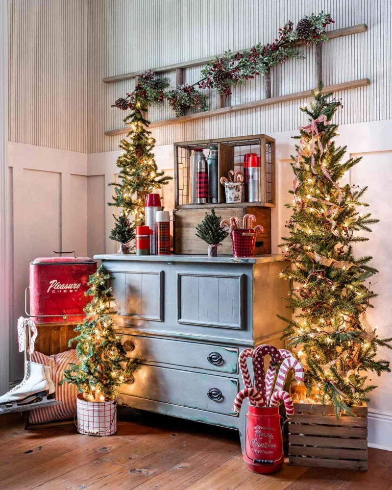 eingangsbereich weihnachtlich dekorieren tuerdeko flurdeko