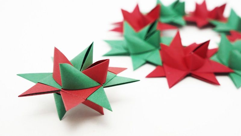 origami variante fuer den weihnachtsstern