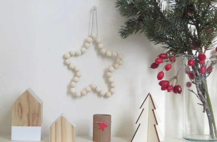 Holz Perlensterne basten aus Weihnachtsdeko