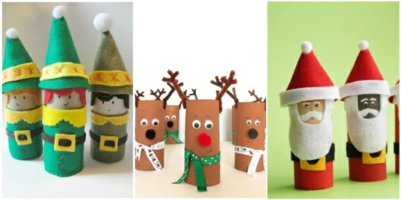 weihnachtliches basteln mit kindern kreative ideen klopapierrollen
