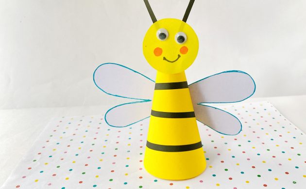Bienen basteln aus Papier mit Kindern