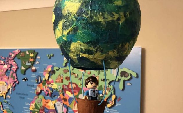 Deko Heißluftballon basteln fürs Kinderzimmer