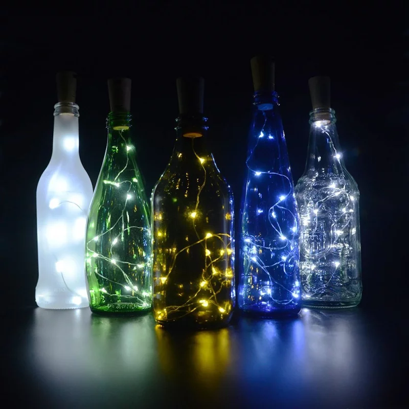 Lichterkette mit LEDs in Flaschen 
