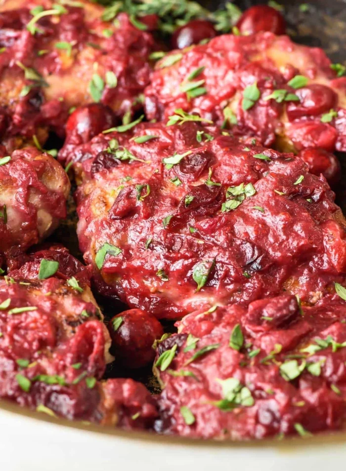 Rezepte mit frischen Cranberries und Huhn mit roter soße