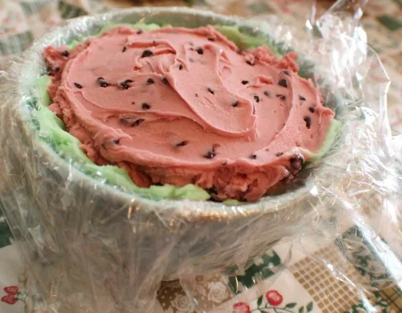 Wassermelone Eisbombe selber machen Anleitung 