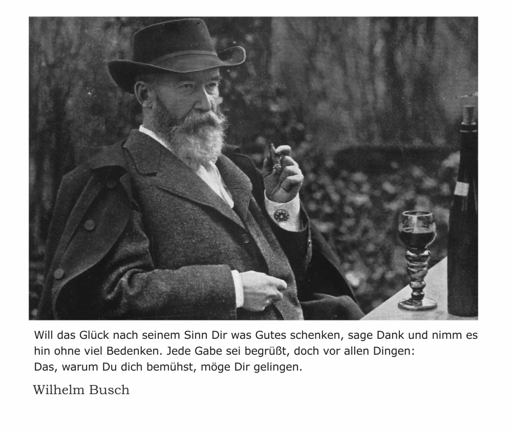 Neujahrswünsche 2024 Zitat von Wilhelm Busch