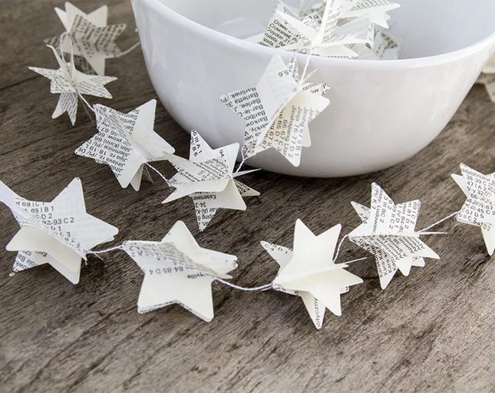 Sterne aus Papier zu Weihnachten zur Girlande basteln