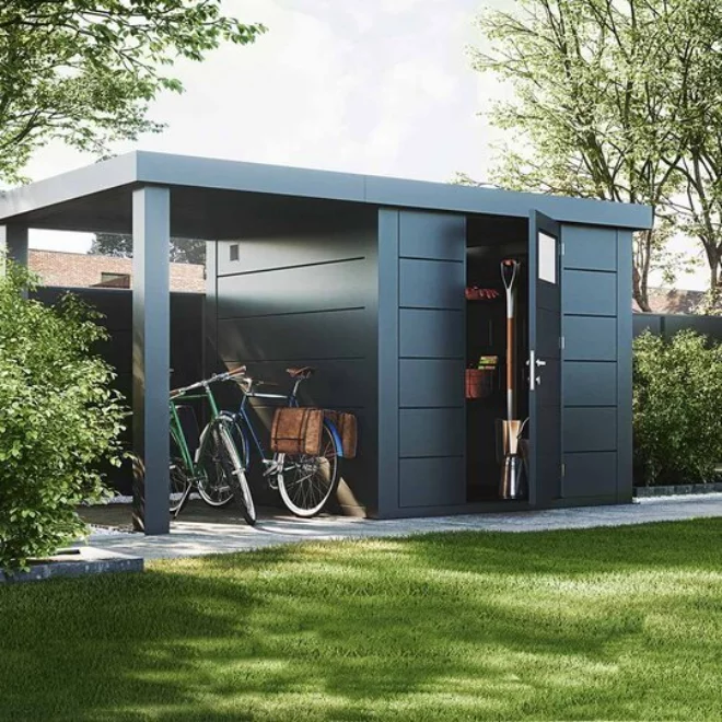 Gerätehaus aus Metall zur Lagerung von Gartengeräten Kinderspielzeug und Fahrrädern