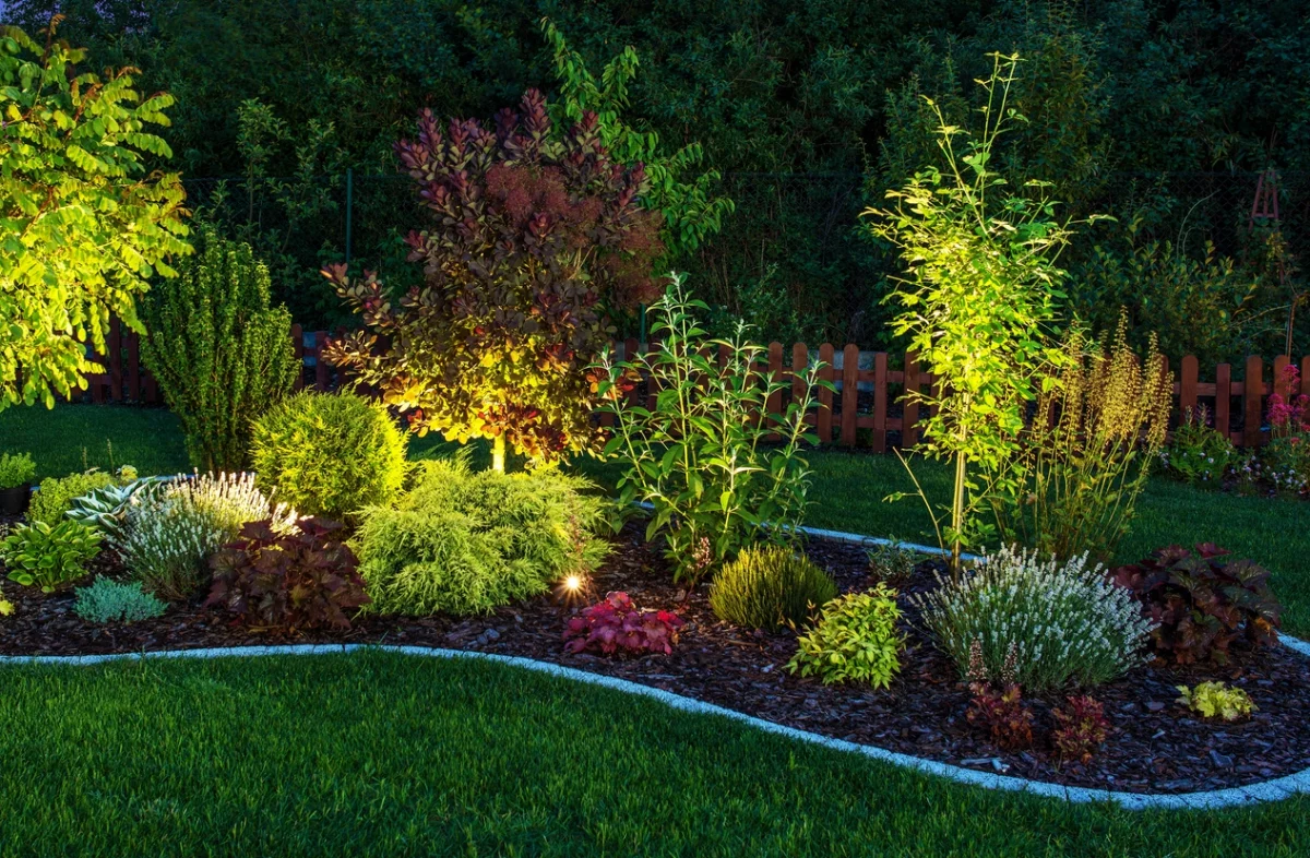 Solarleuchten im Gartenbeet einsetzen