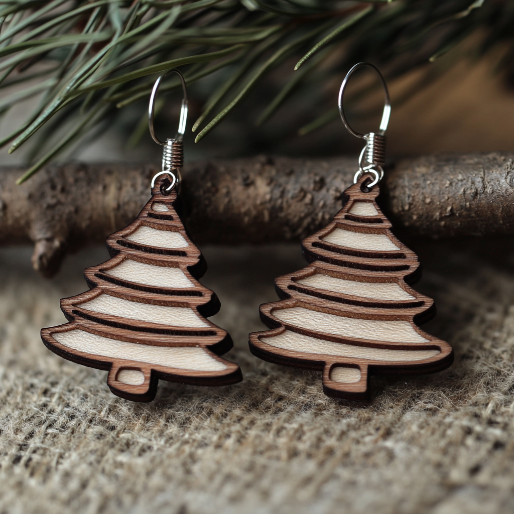 kleine Tannenbäume aus Holz zum Aufhängen Baumscheiben Deko Weihnachten