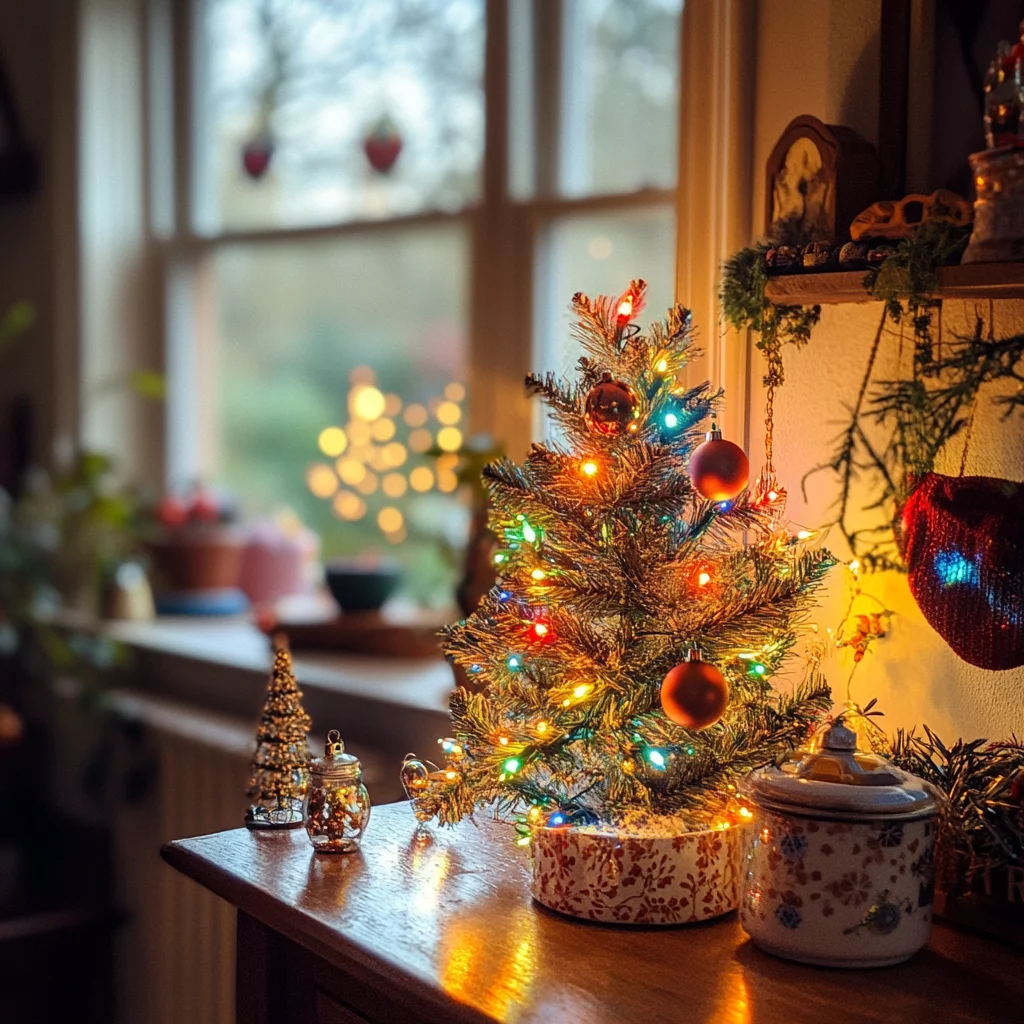 ein kleiner Christbaum im Lichterglanz - ausgefallene Weihnachtsdeko 