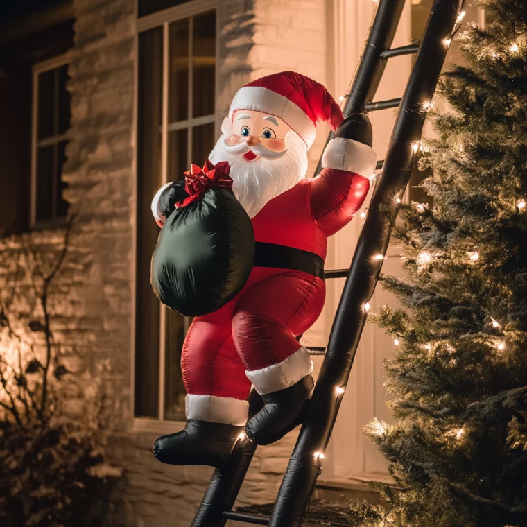 Ausgefallene Weihnachtsdeko für draußen – ein kleiner Weihnachtsmann kommt