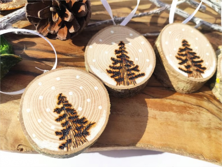 Baumscheiben Deko Weihnachten für Fortgeschrittene