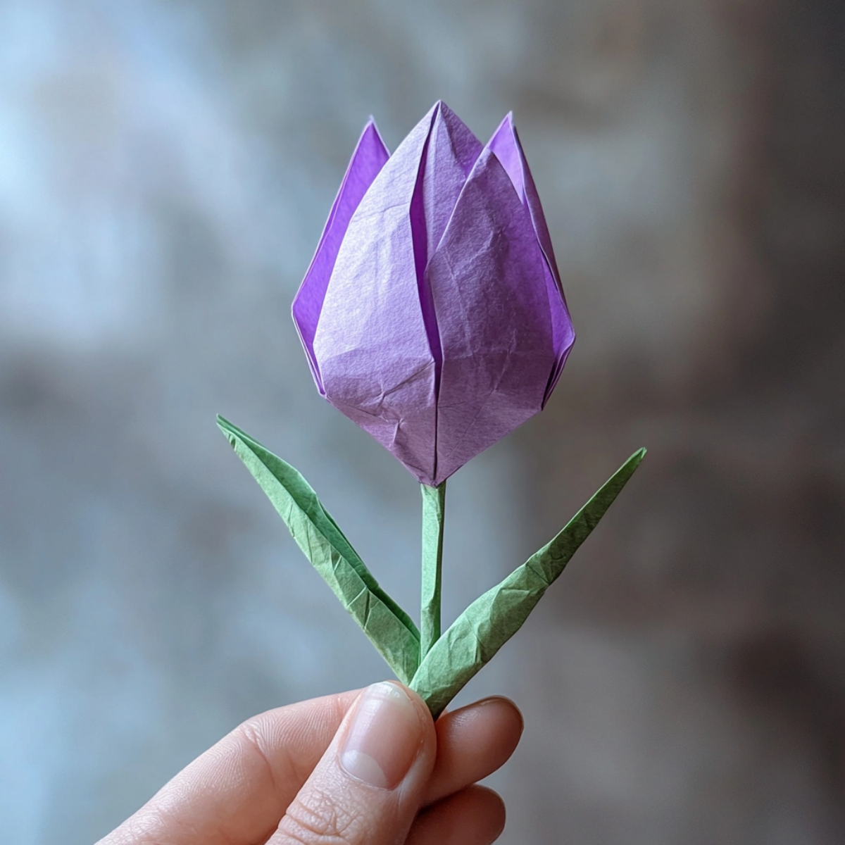 eine wunderschöne lila Tulpe basteln