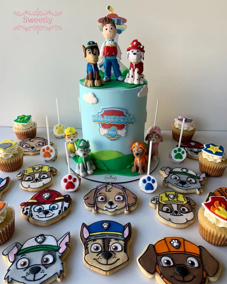 Geburtstagstorte mit Ryder, Chase und Marshall dekoriert