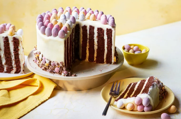 dieser Kuchen ist in Streifen gemacht