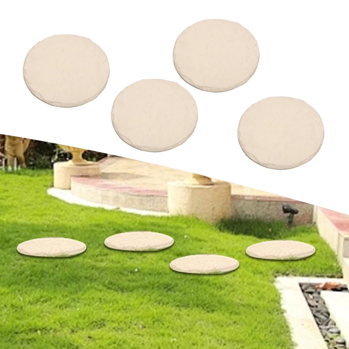 runde Trittsteine aus beton für den Garten 