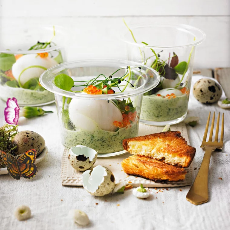 Osterfrühstück Ideen – hartgekochte Eier im Glas