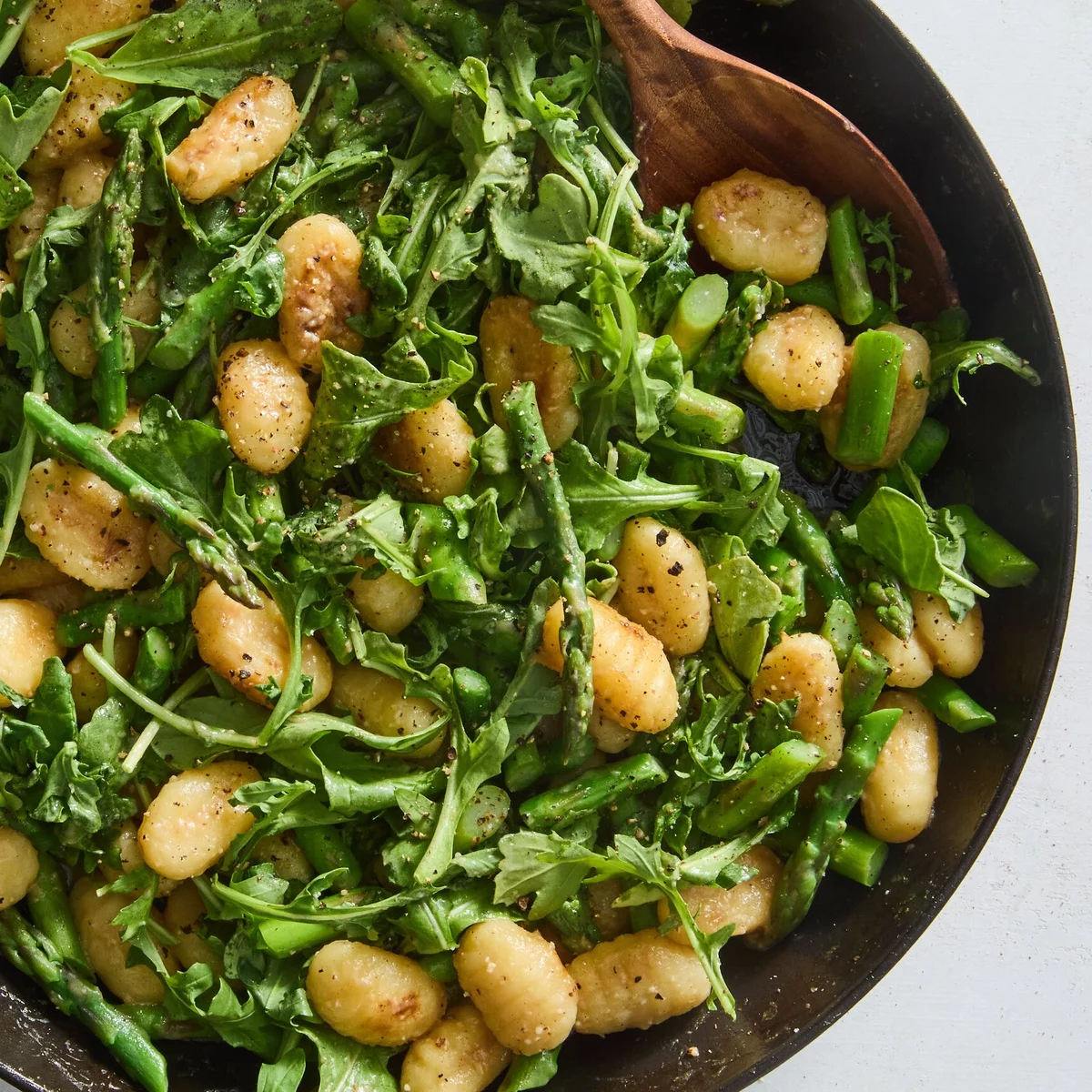 Spinat Spargel und Bohnen in der Pfanne - leichte Spargel Rezepte