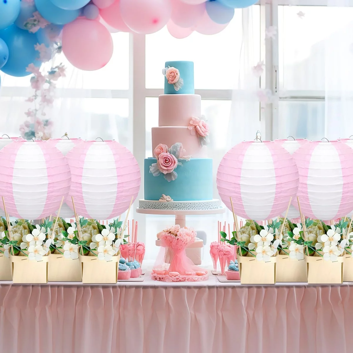 Tischparty in Blau und Rosa - vielleicht für Zwillinge