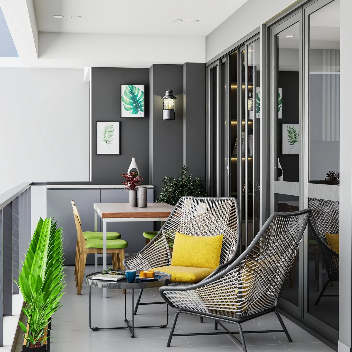 clevere Balkon Ideen - praktisch eingerichteter kleiner Balkon 