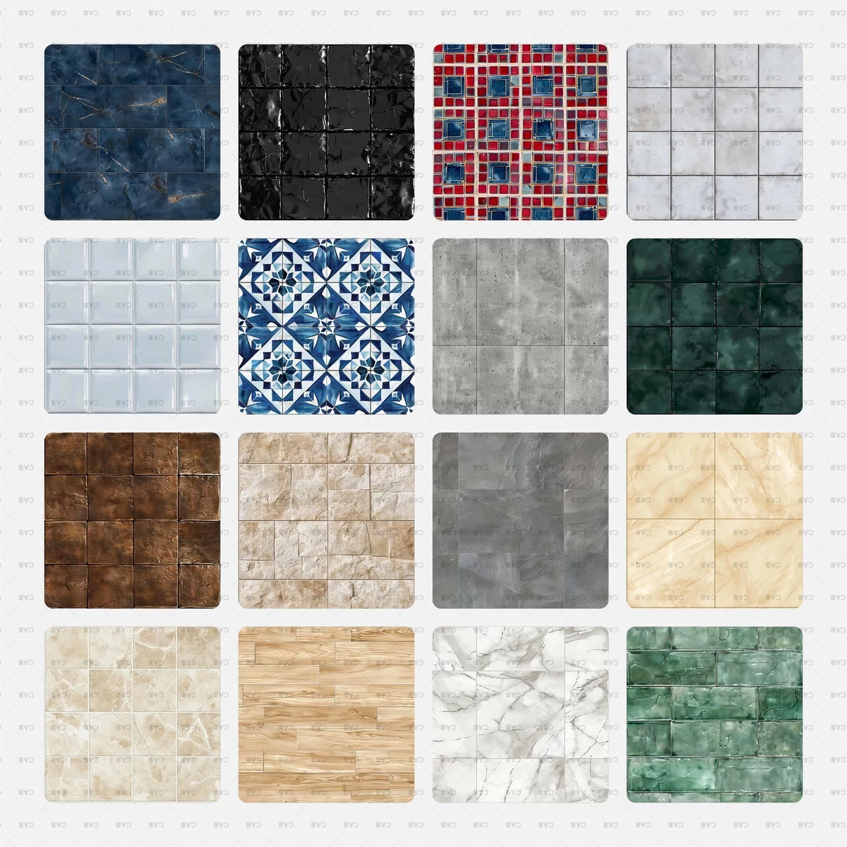 Badezimmerfliesen Ideen - Fliesen in freschiedenen Farben und Mustern 