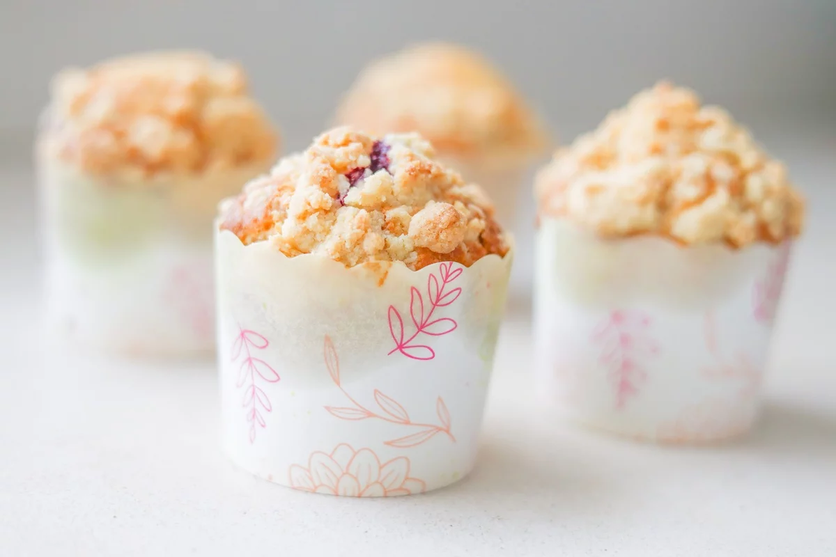 Blaubeermuffins mit Streuseln kann man auch fertig kaufen