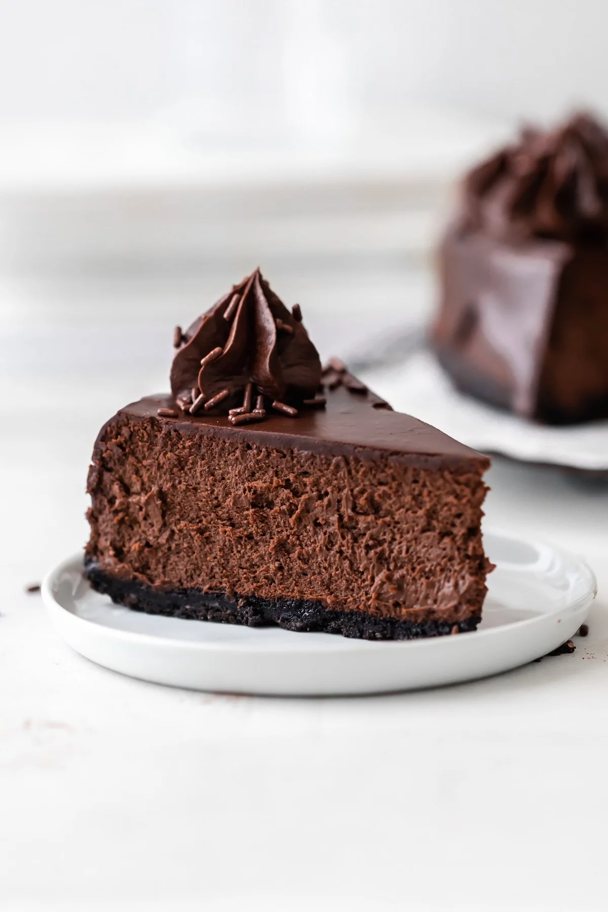 perfekter Käsekuchen mit Schoko Geschmack und Schoko Creme