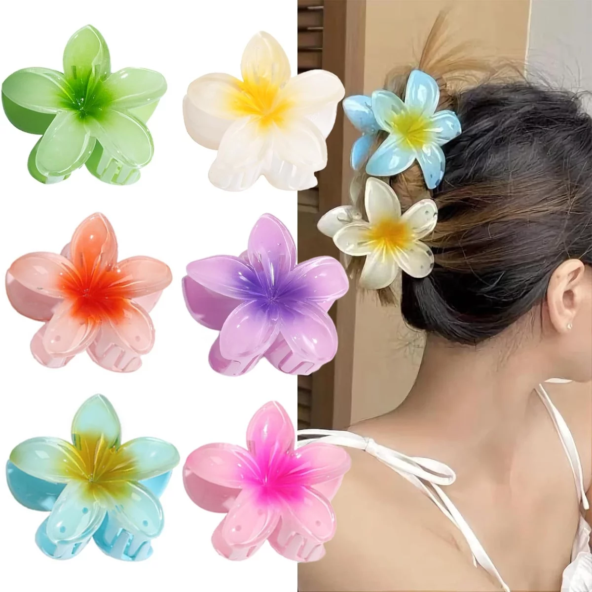 Blumenspangen in unterschiedlichen Farben als Haarschmuck 