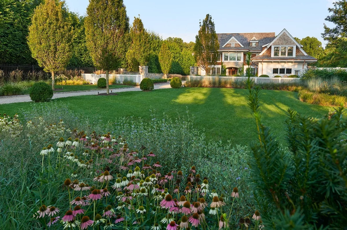 Vorgarten gestalten pflegeleicht mit großer Rasenfläche