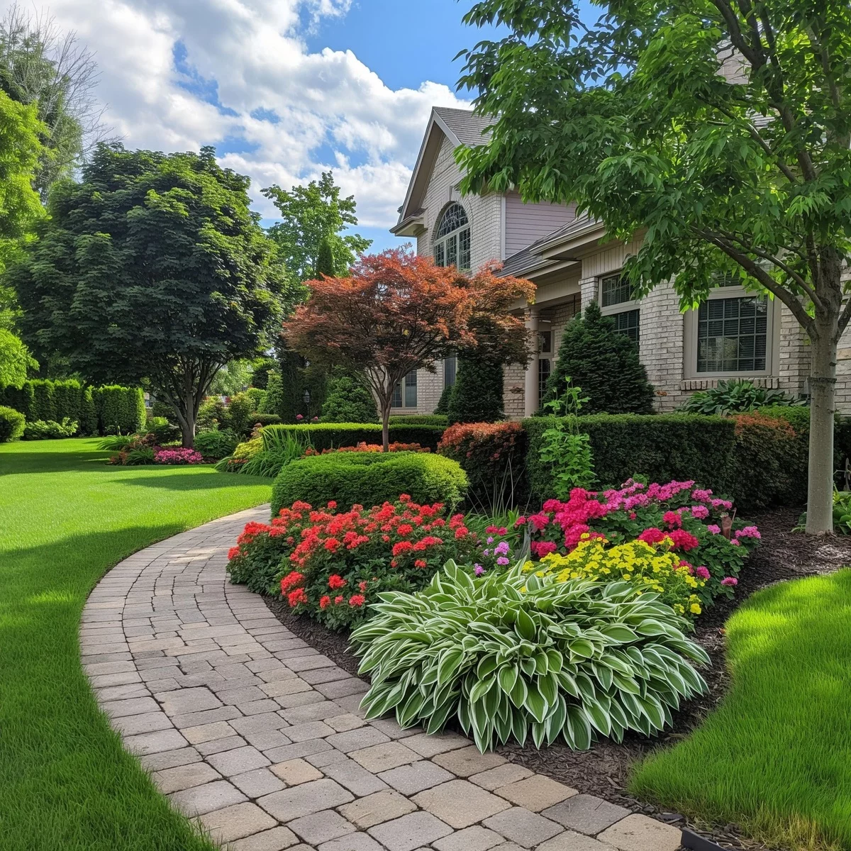 Blüten- und Farbenpracht im Vorgarten - stilvolle Vorgarten Ideen