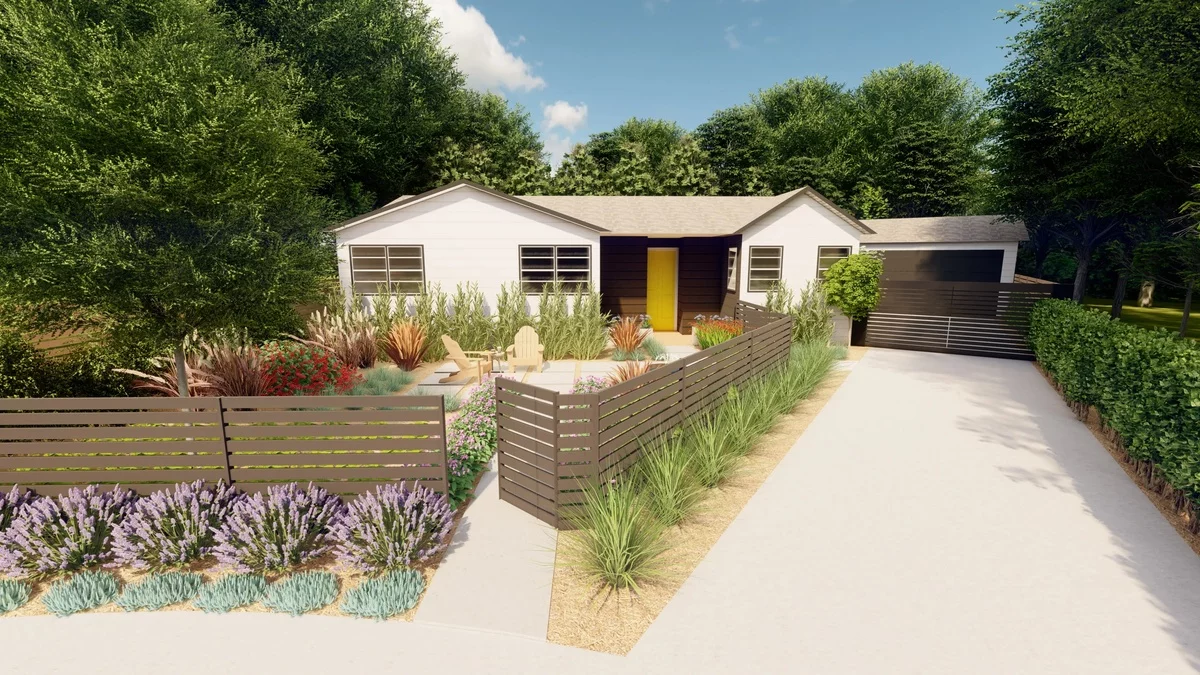 kleinen Vorgarten mit exotischen Blumen bepflanzt - Vorgarten Ideen