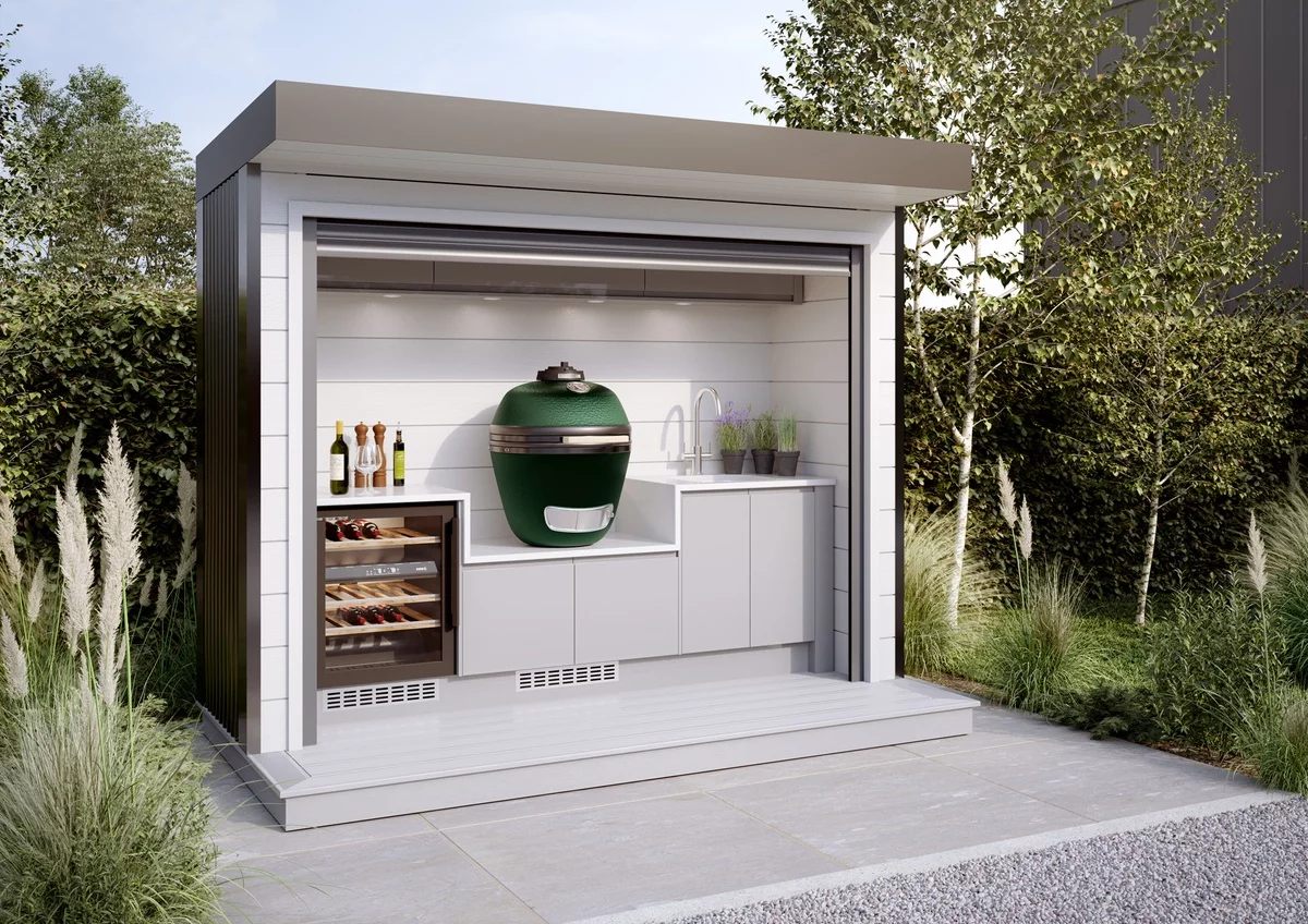 Grillen im Freien macht Spaß - moderne Gartenküche