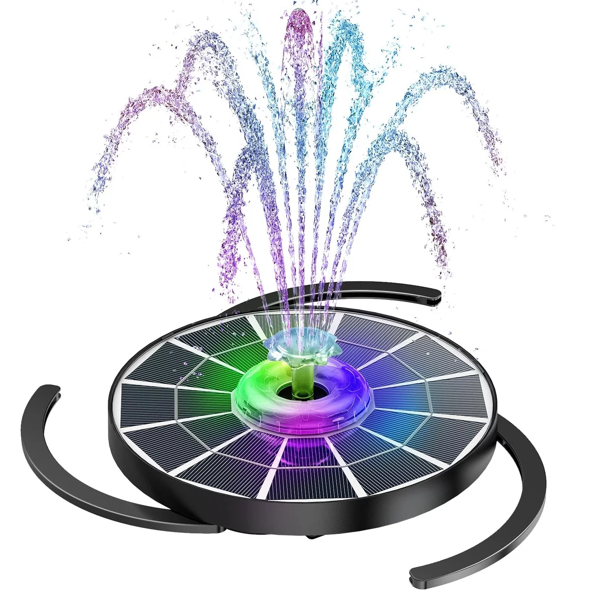 Solar Springbrunnen mit Lichteffekten für den Garten 