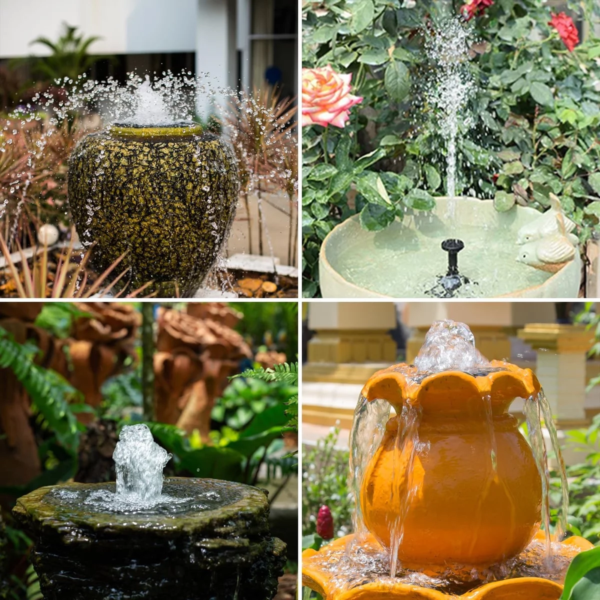 Bildbeispiele für Solarbrunnen Garten in verschiedenen Formen 