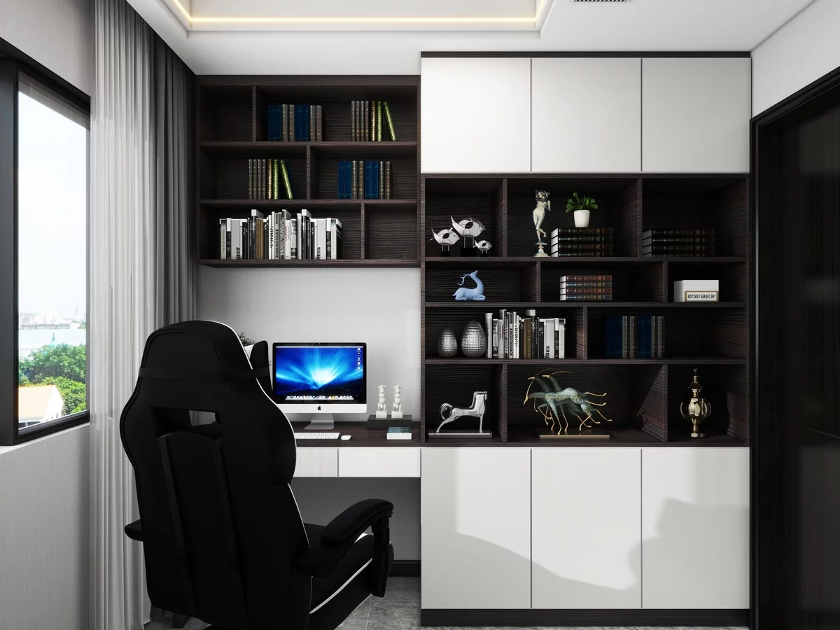 ein häusliches Arbeitszimmer mit männlicher Energie gefüllt