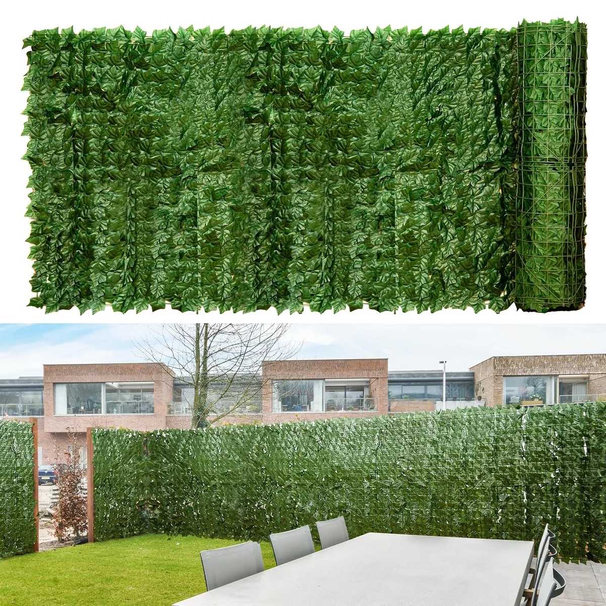 künstliches Gras macht den Zaun blickdicht - Sichtschutz Garten