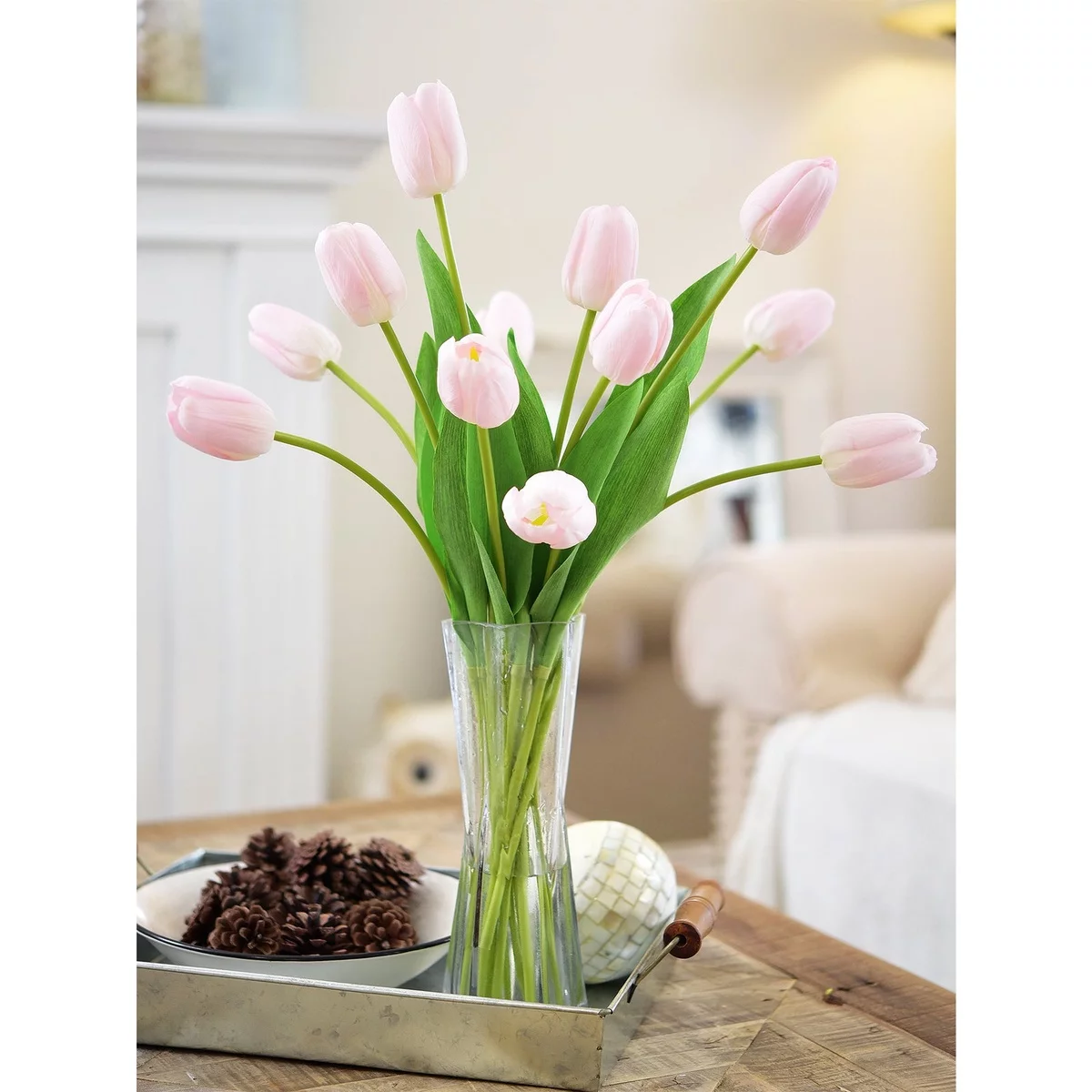 hellrosa Tulpen in der Vase - beste Raumdeko