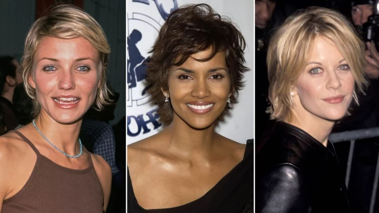 Cameron Diaz, Halle Berry und Meg Ryan tragen Kurzhaarfrisuren
