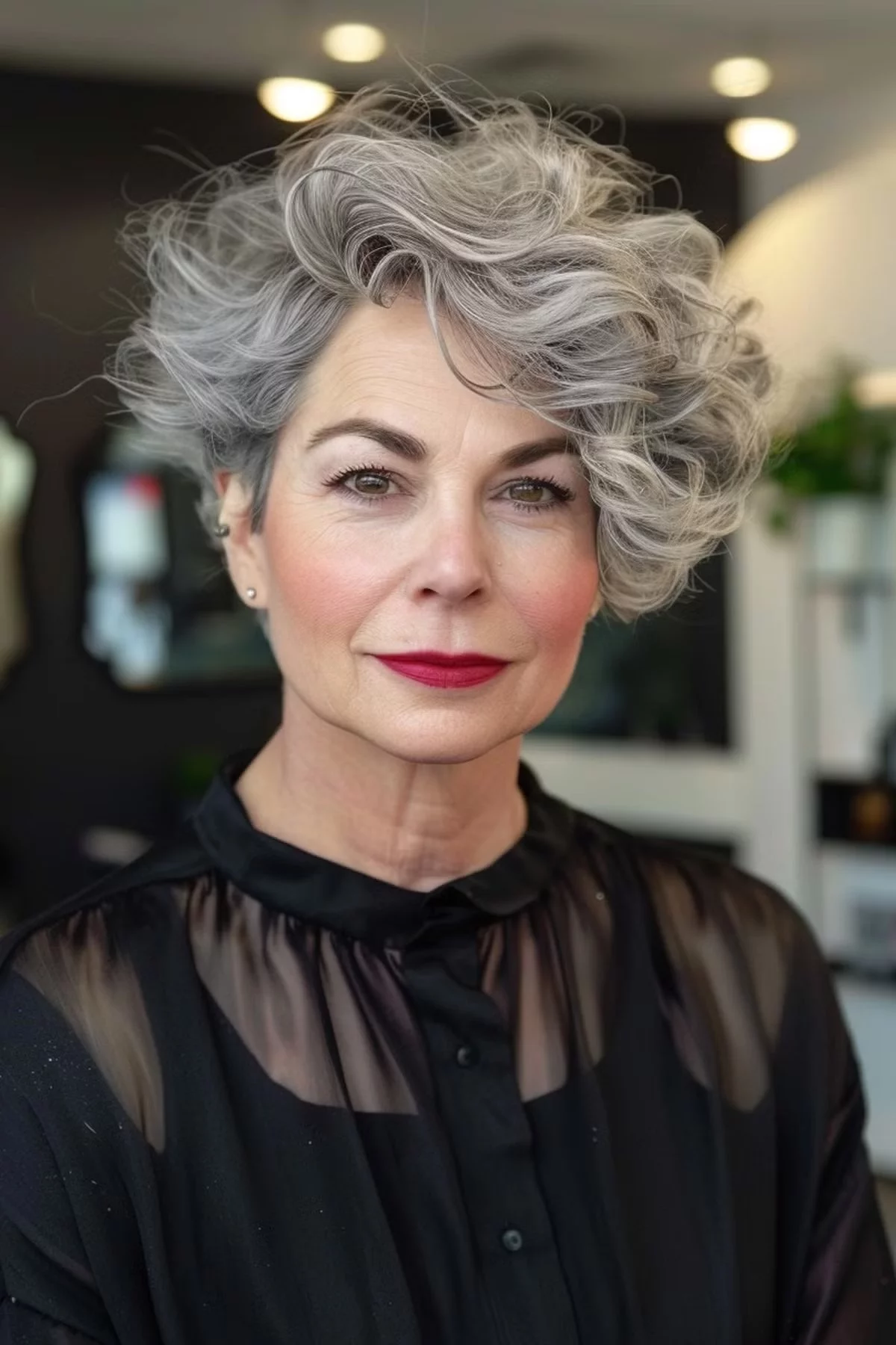 ältere Frau mit grauem Haar