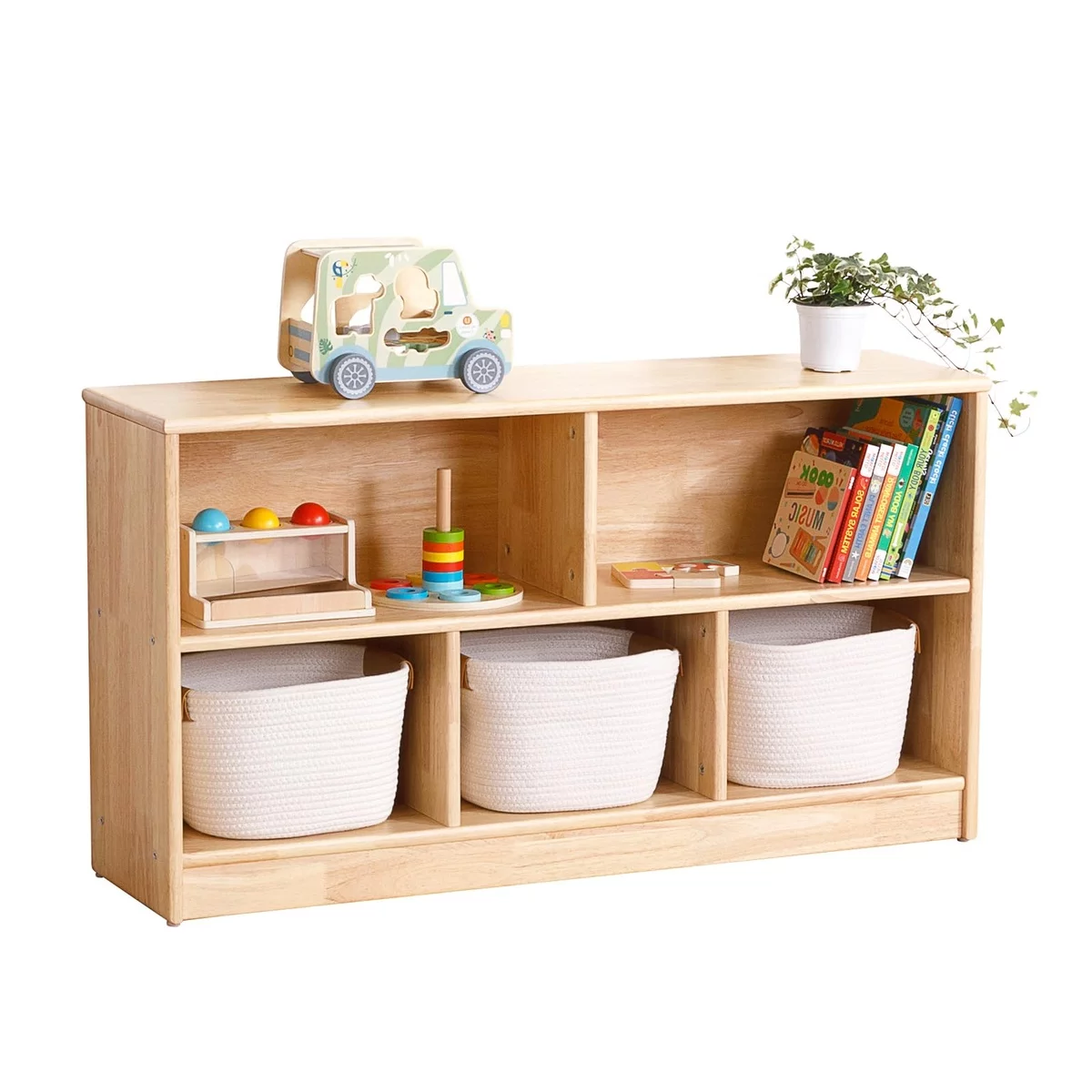 Blick in den Montessori Spielraum zu Hause - Aufbewahrungsboxen 