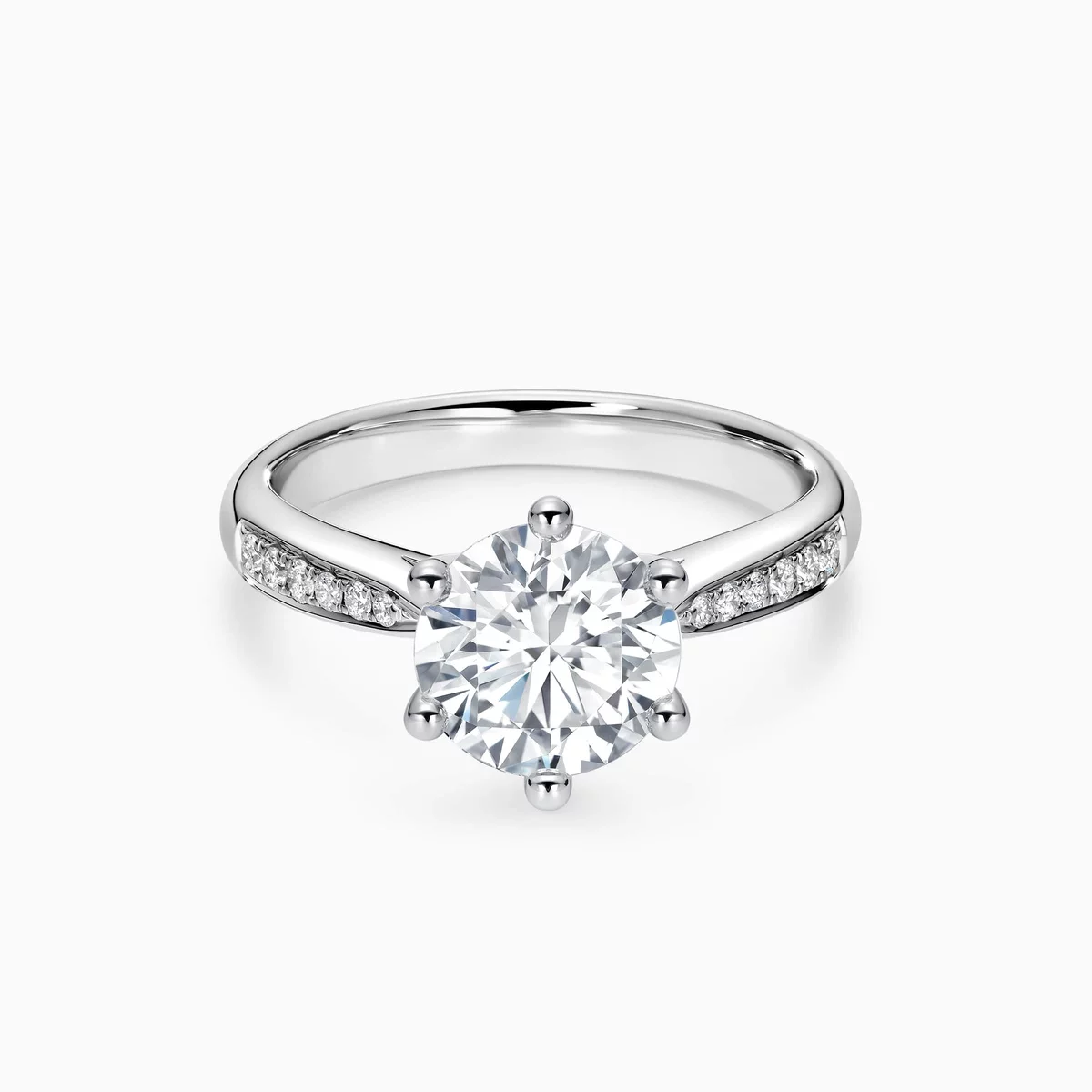 prächtiger Verlobungsring Frau aus Platin mit Edelsteinen 