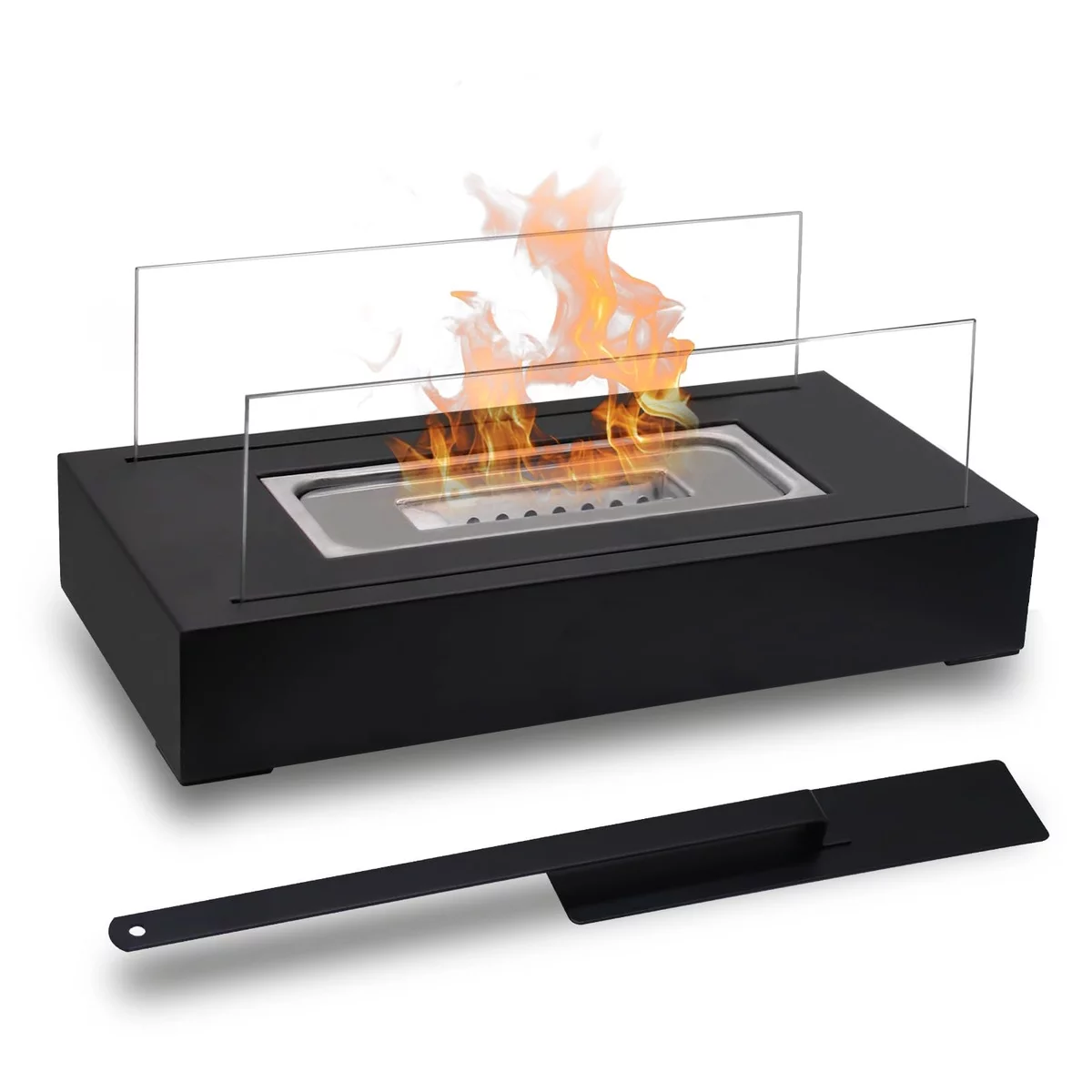 Biokamin als stilvolle Deko Terrassentisch