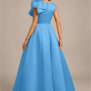 himmelblaues langes Abendkleid für offizielle Events