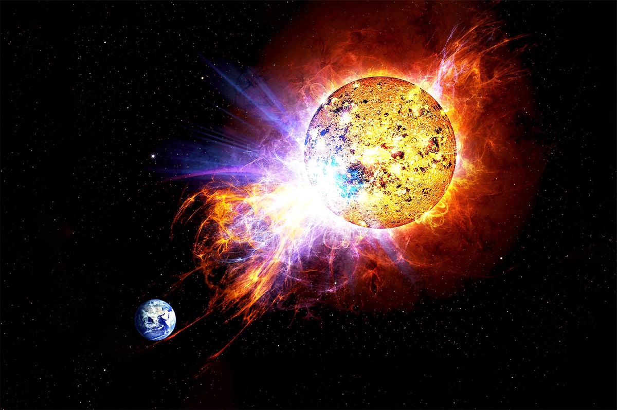 die Sonne stößt Plasma ins All